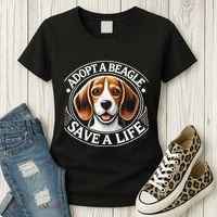 Adopt A Beagle Save A Life Advocating Adoption Women's T-Shirt thumb 3