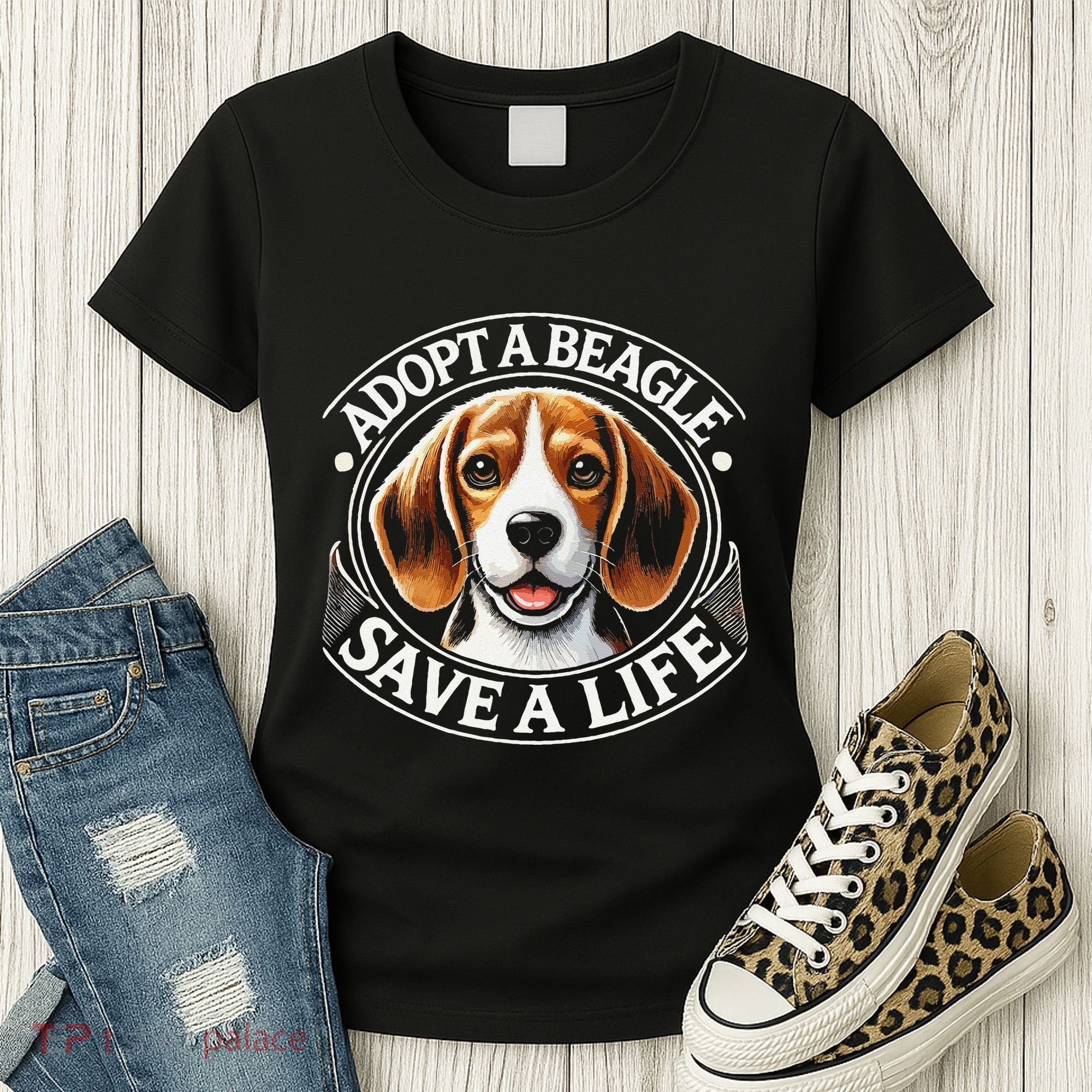 Adopt A Beagle Save A Life Advocating Adoption Women's T-Shirt