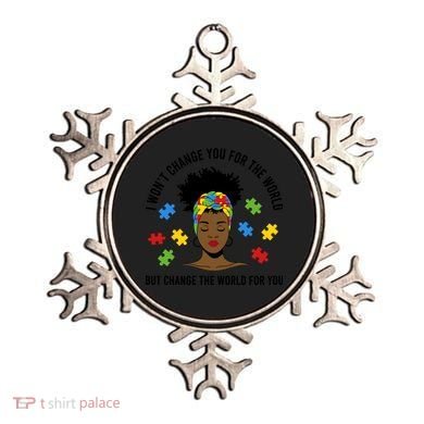 Autism Awareness Black Afro Mom Life Autistic Mother Gift Ornament