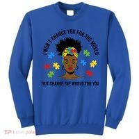Autism Awareness Black Afro Mom Life Autistic Mother Gift Sweatshirt thumb 0