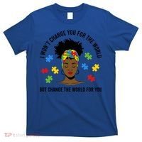 Autism Awareness Black Afro Mom Life Autistic Mother Gift T-Shirt thumb 0
