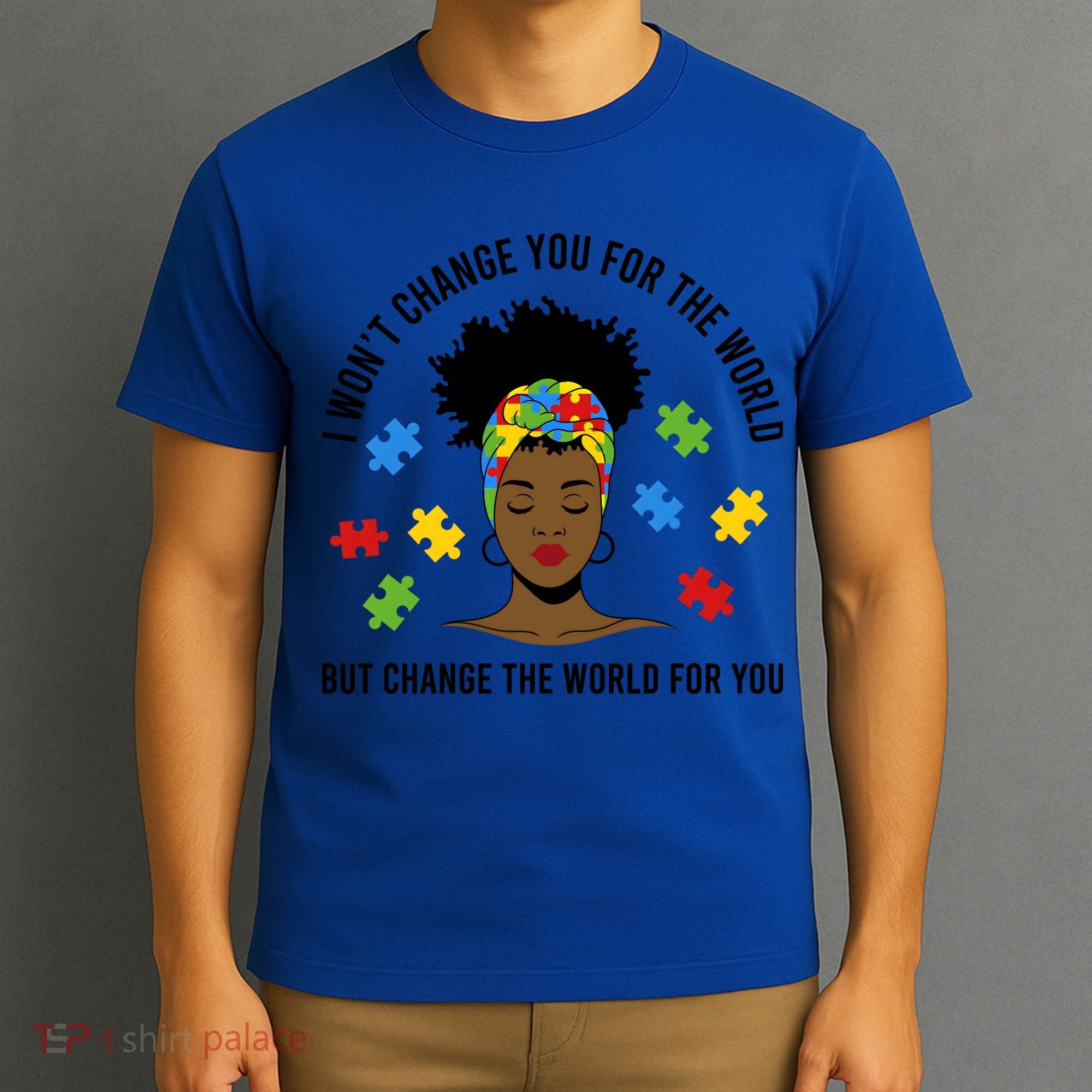 Autism Awareness Black Afro Mom Life Autistic Mother Gift T-Shirt