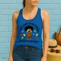 Autism Awareness Black Afro Mom Life Autistic Mother Gift Women's Tank Top thumb 2