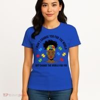 Autism Awareness Black Afro Mom Life Autistic Mother Gift Women's T-Shirt thumb 4