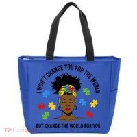 Autism Awareness Black Afro Mom Life Autistic Mother Gift Tote Bag thumb 0