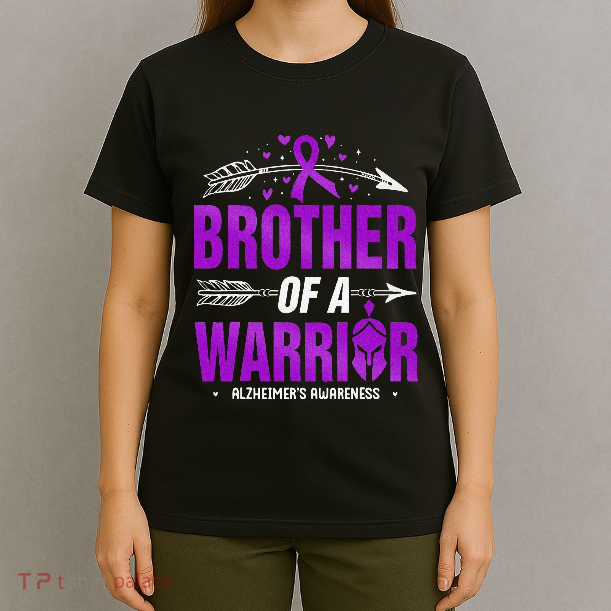 AlzheimerS Awareness Brother Of A Warrior Purple Ribbon T-Shirt