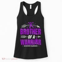 AlzheimerS Awareness Brother Of A Warrior Purple Ribbon Women's Tank Top thumb 0