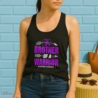 AlzheimerS Awareness Brother Of A Warrior Purple Ribbon Women's Tank Top thumb 2
