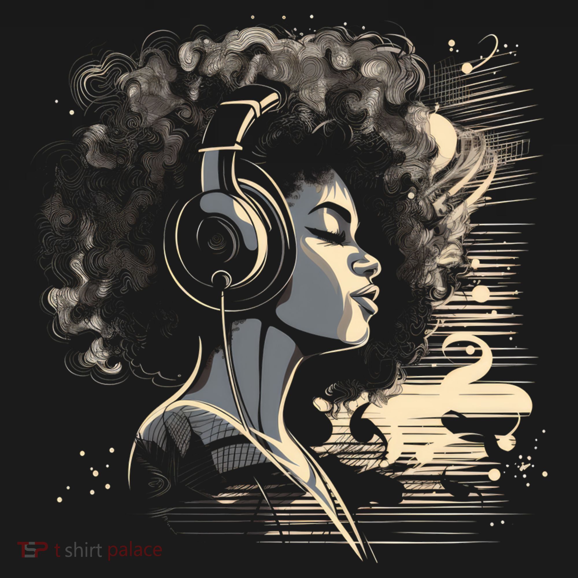 African American Black Headphones Music Graphic Cute Gift Women's Hoodie