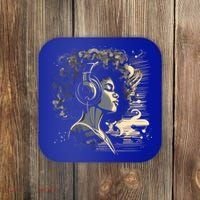 African American Black Headphones Music Graphic Cute Gift Coaster thumb 0