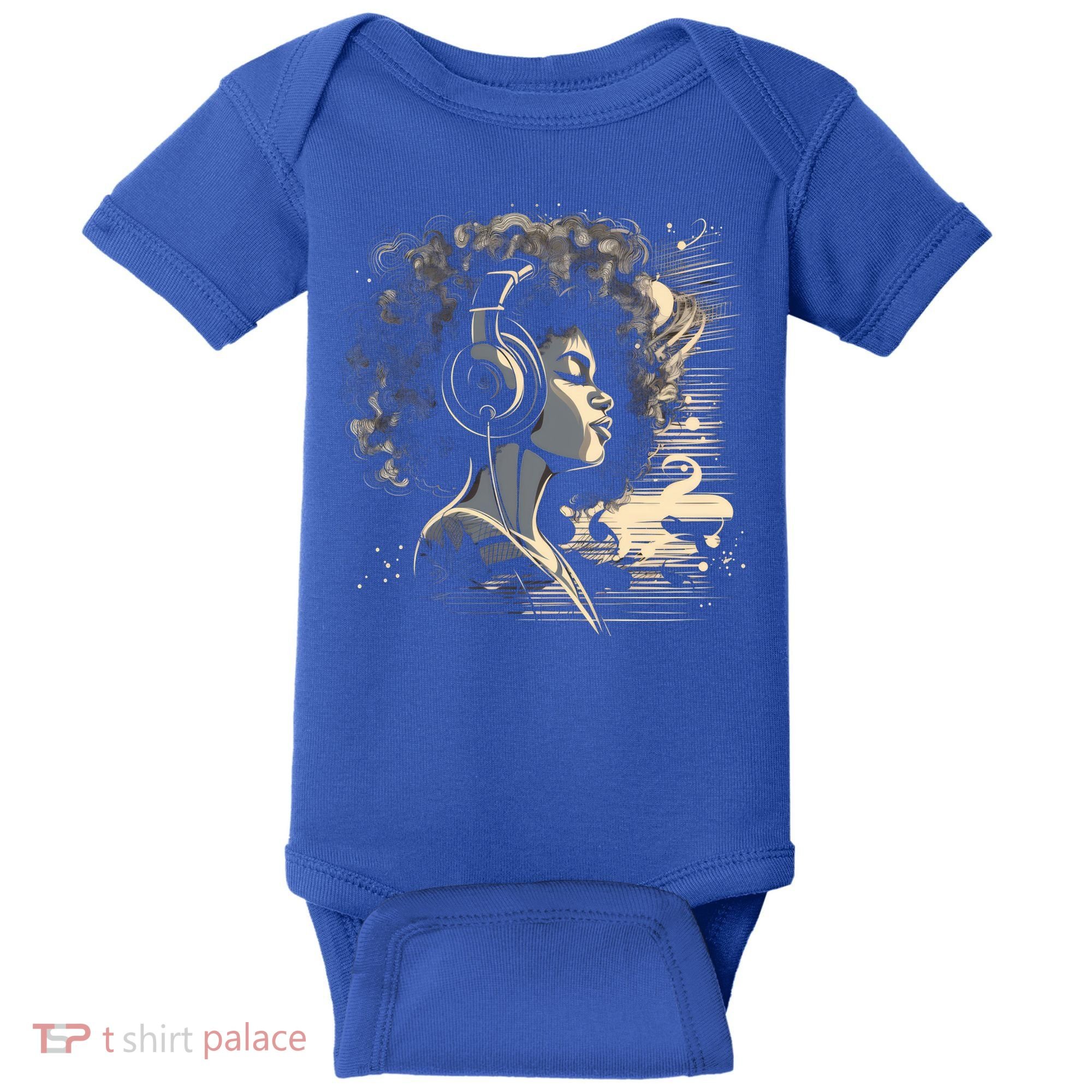 African American Black Headphones Music Graphic Cute Gift Baby Bodysuit