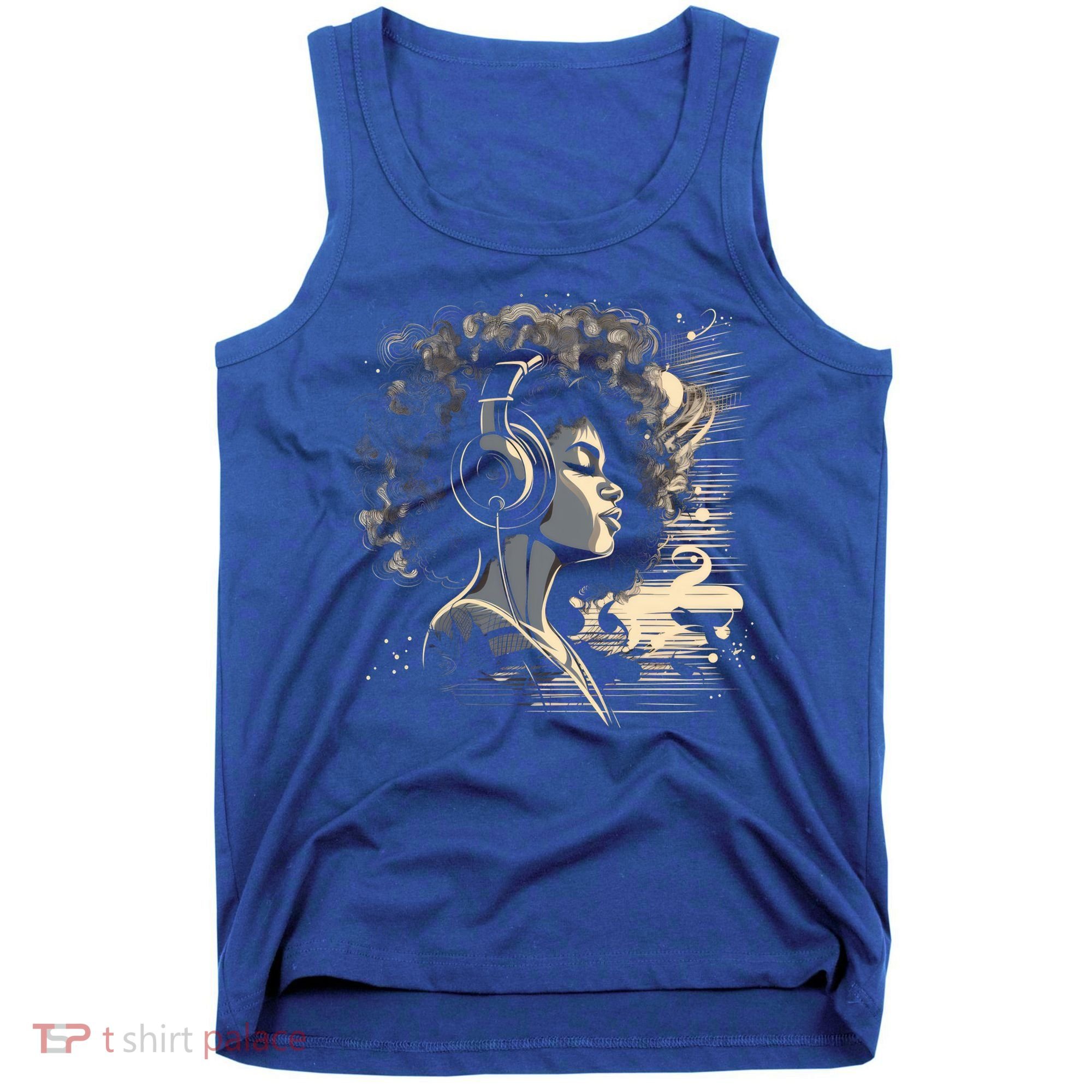 African American Black Headphones Music Graphic Cute Gift Tank Top