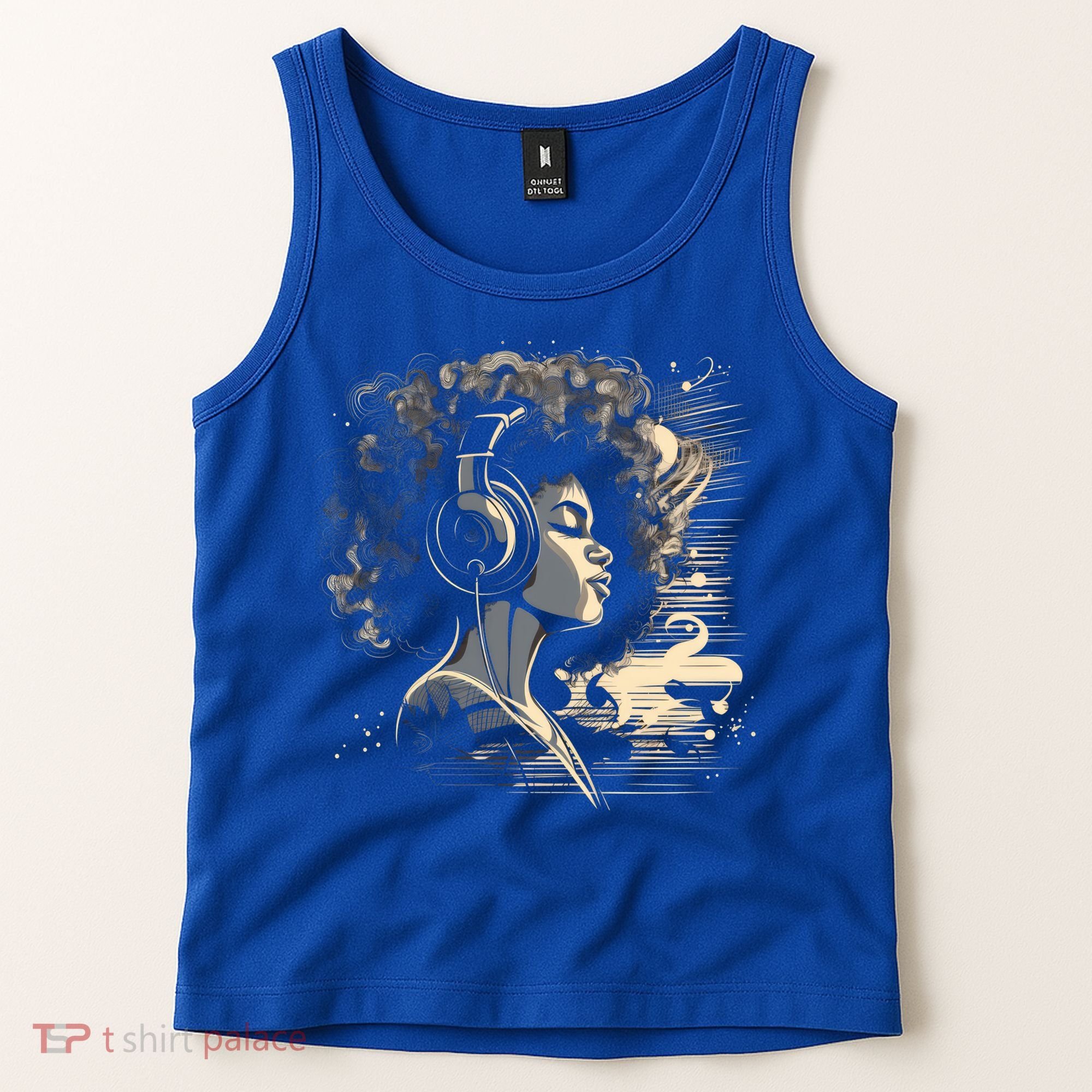 African American Black Headphones Music Graphic Cute Gift Tank Top