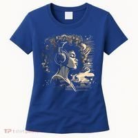 African American Black Headphones Music Graphic Cute Gift Women's T-Shirt thumb 0