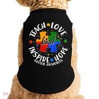 Autism Awareness Be Kind Teach Love Inspire Hope Doggie Tank thumb 0