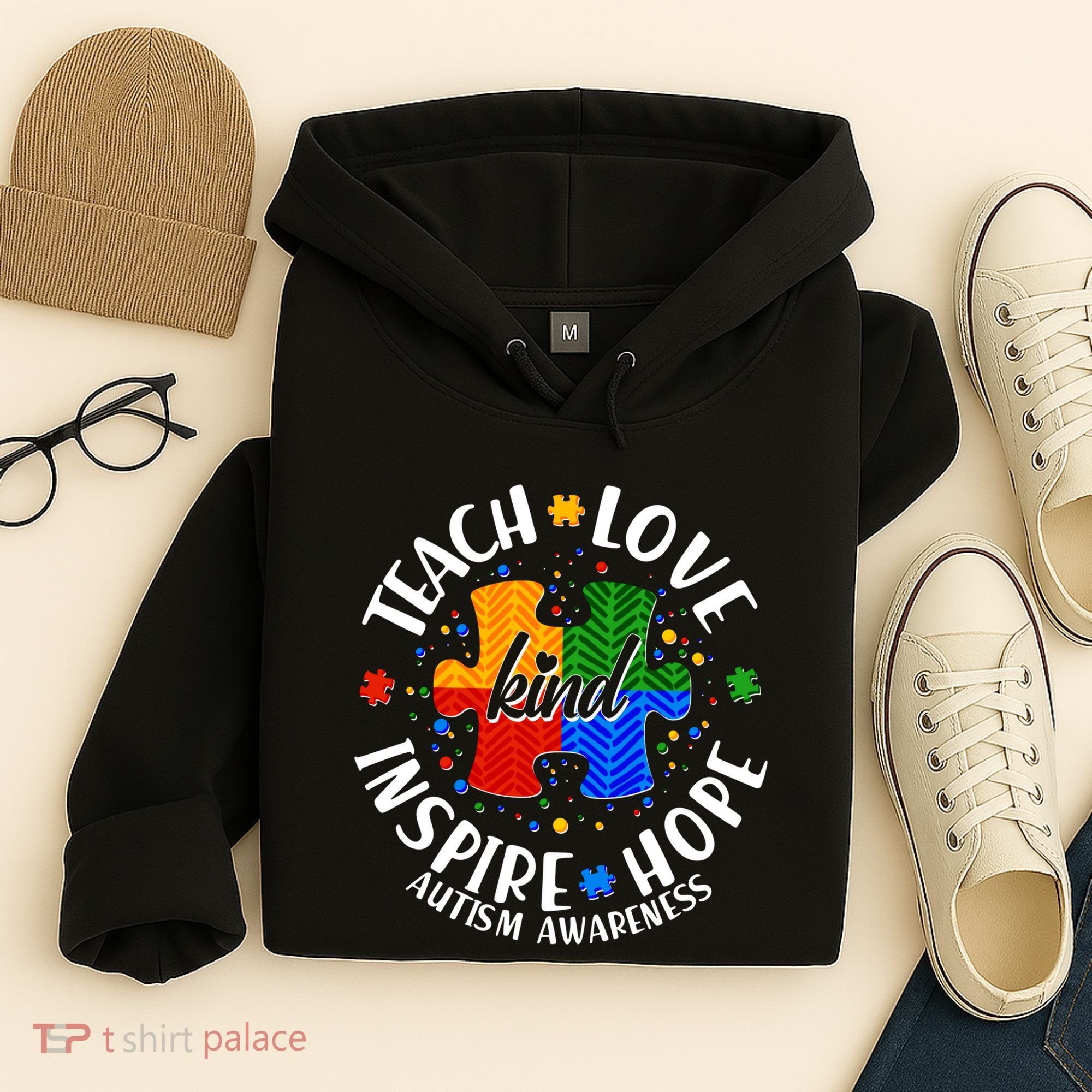 Autism Awareness Be Kind Teach Love Inspire Hope Hoodie