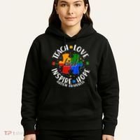 Autism Awareness Be Kind Teach Love Inspire Hope Hoodie thumb 5