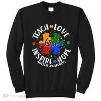 Autism Awareness Be Kind Teach Love Inspire Hope Sweatshirt thumb 0