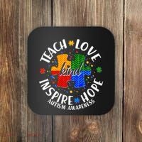 Autism Awareness Be Kind Teach Love Inspire Hope Coaster thumb 0