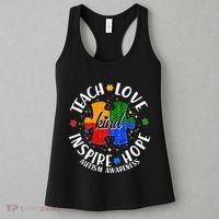 Autism Awareness Be Kind Teach Love Inspire Hope Women's Tank Top thumb 3