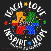 Autism Awareness Be Kind Teach Love Inspire Hope Golf Towel thumb 3
