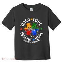 Autism Awareness Be Kind Teach Love Inspire Hope Toddler T-Shirt thumb 0