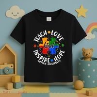 Autism Awareness Be Kind Teach Love Inspire Hope Toddler T-Shirt thumb 3