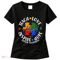 Autism Awareness Be Kind Teach Love Inspire Hope Women's T-Shirt thumb 0