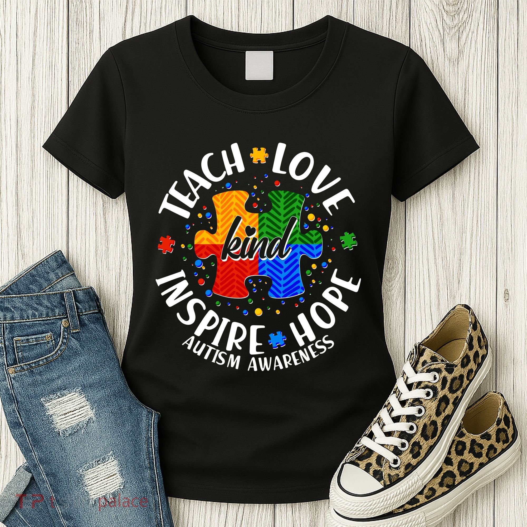 Autism Awareness Be Kind Teach Love Inspire Hope Women's T-Shirt