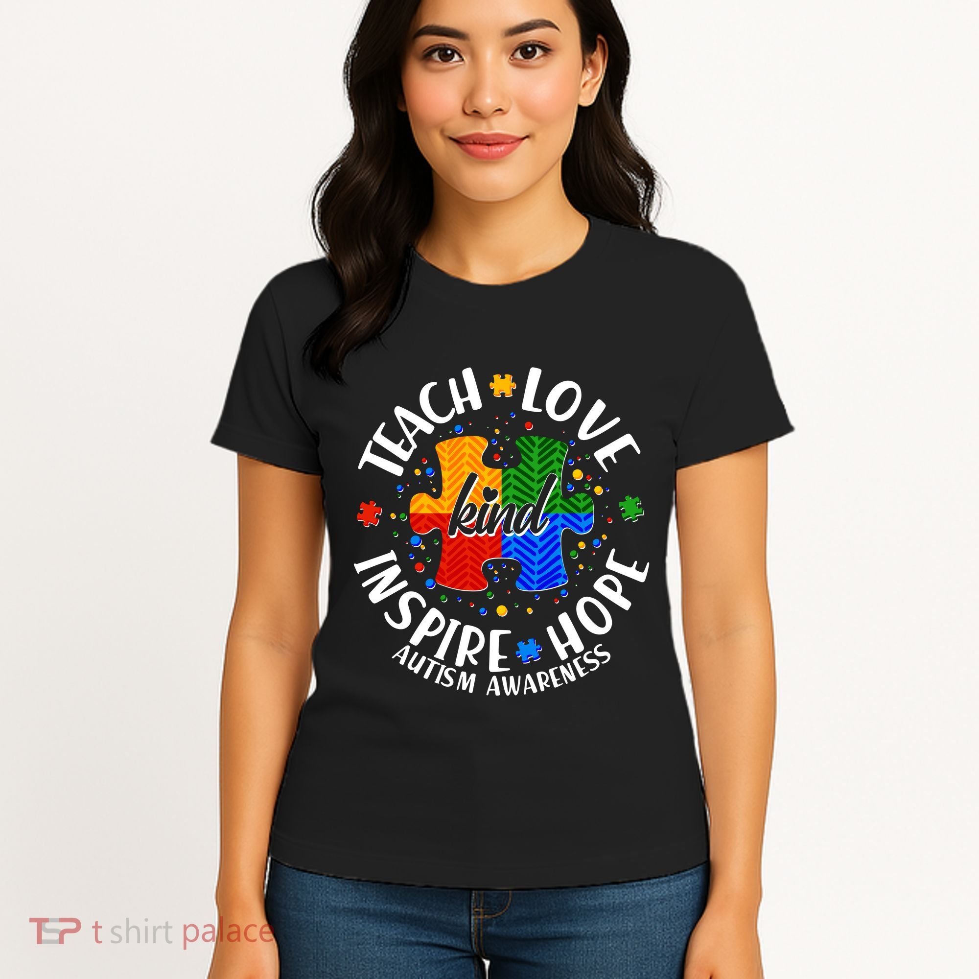 Autism Awareness Be Kind Teach Love Inspire Hope Women's T-Shirt