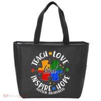 Autism Awareness Be Kind Teach Love Inspire Hope Tote Bag thumb 0