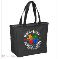 Autism Awareness Be Kind Teach Love Inspire Hope Tote Bag thumb 2