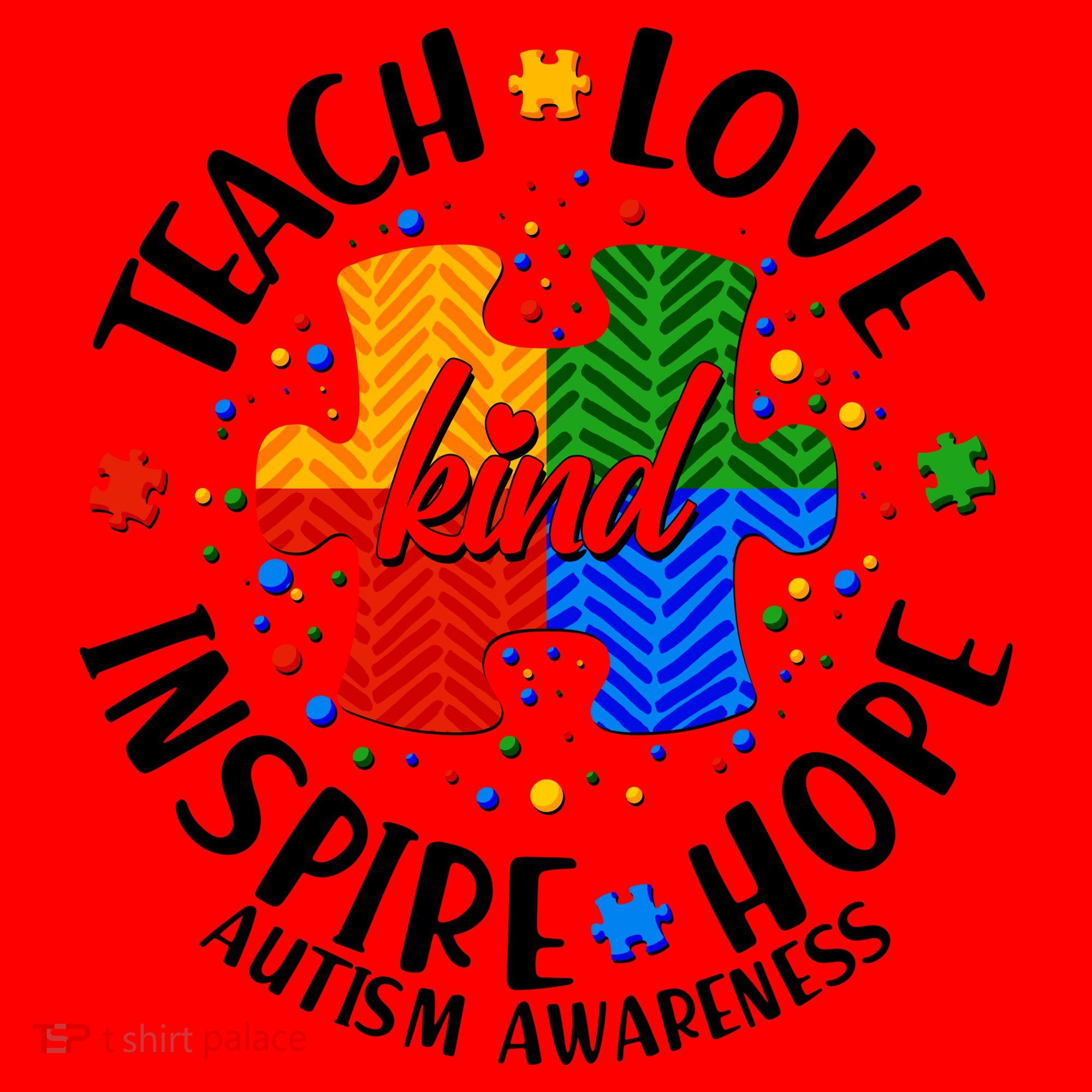 Autism Awareness Be Kind Teach Love Inspire Hope Santa Hat