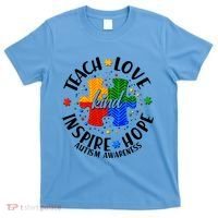 Autism Awareness Be Kind Teach Love Inspire Hope T-Shirt thumb 0