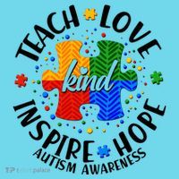 Autism Awareness Be Kind Teach Love Inspire Hope Button thumb 1