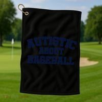 Autistic About Baseball Golf Towel thumb 1