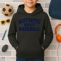 Autistic About Baseball Kids Hoodie thumb 2