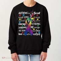 Autism Acceptance Butterfly Different Is Beautiful Women's Sweatshirt thumb 0