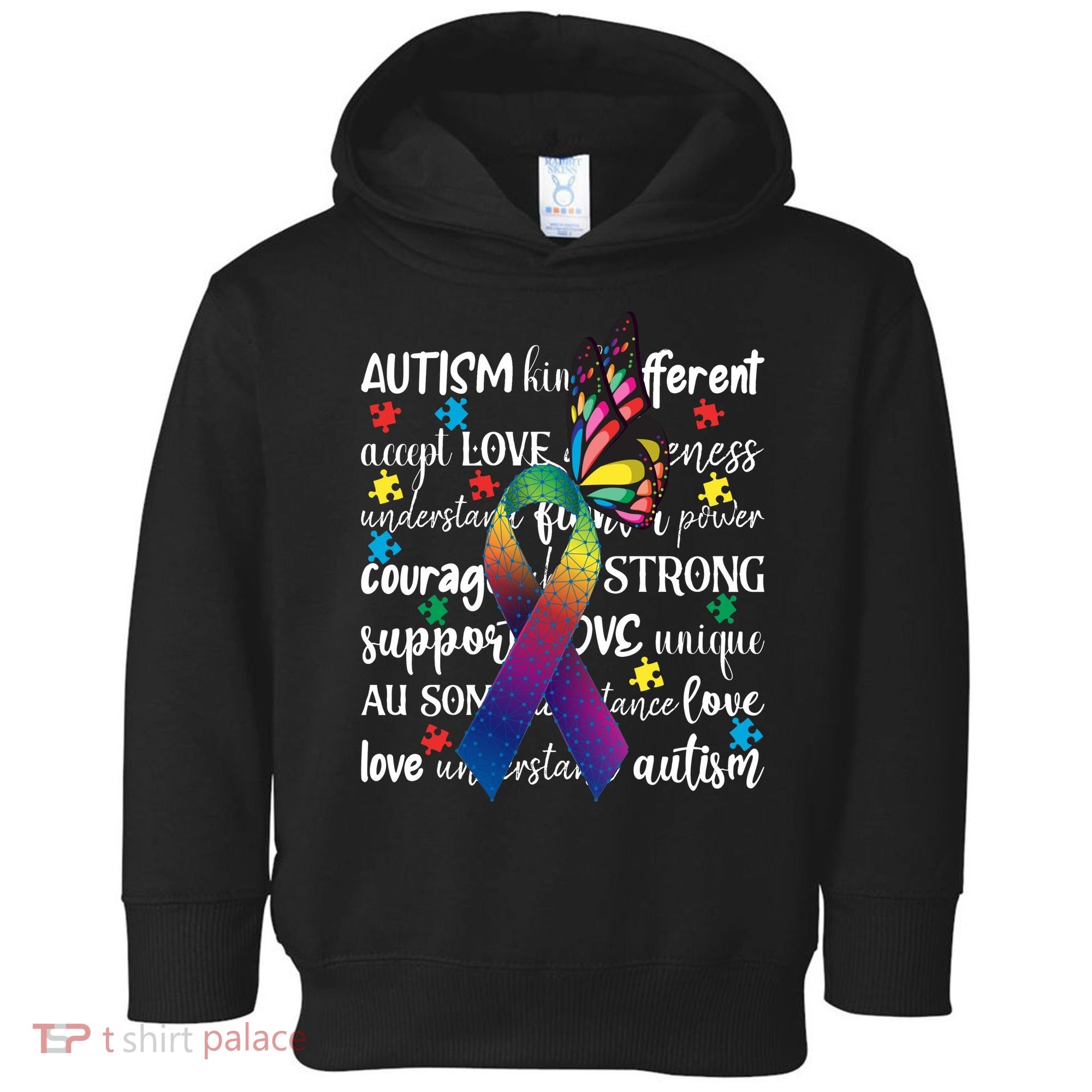 Autism Acceptance Butterfly Different Is Beautiful Toddler Hoodie