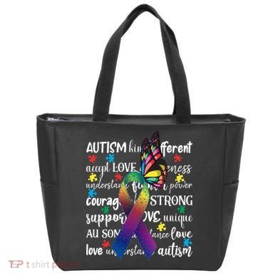 Autism Acceptance Butterfly Different Is Beautiful Tote Bag