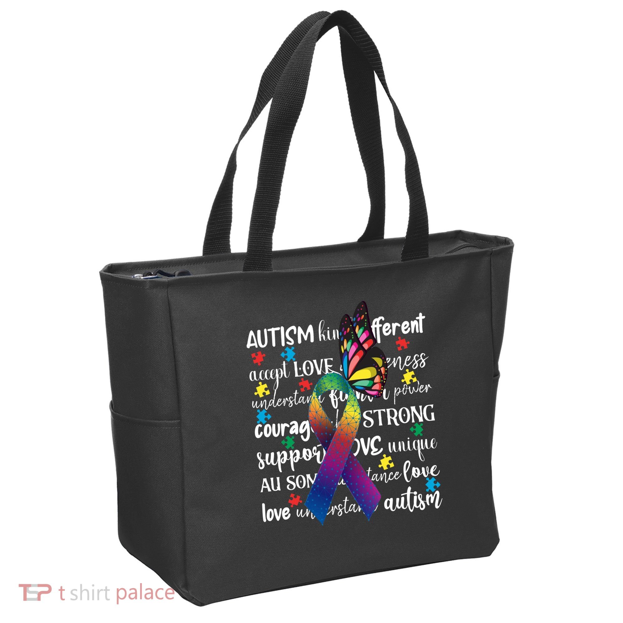Autism Acceptance Butterfly Different Is Beautiful Tote Bag