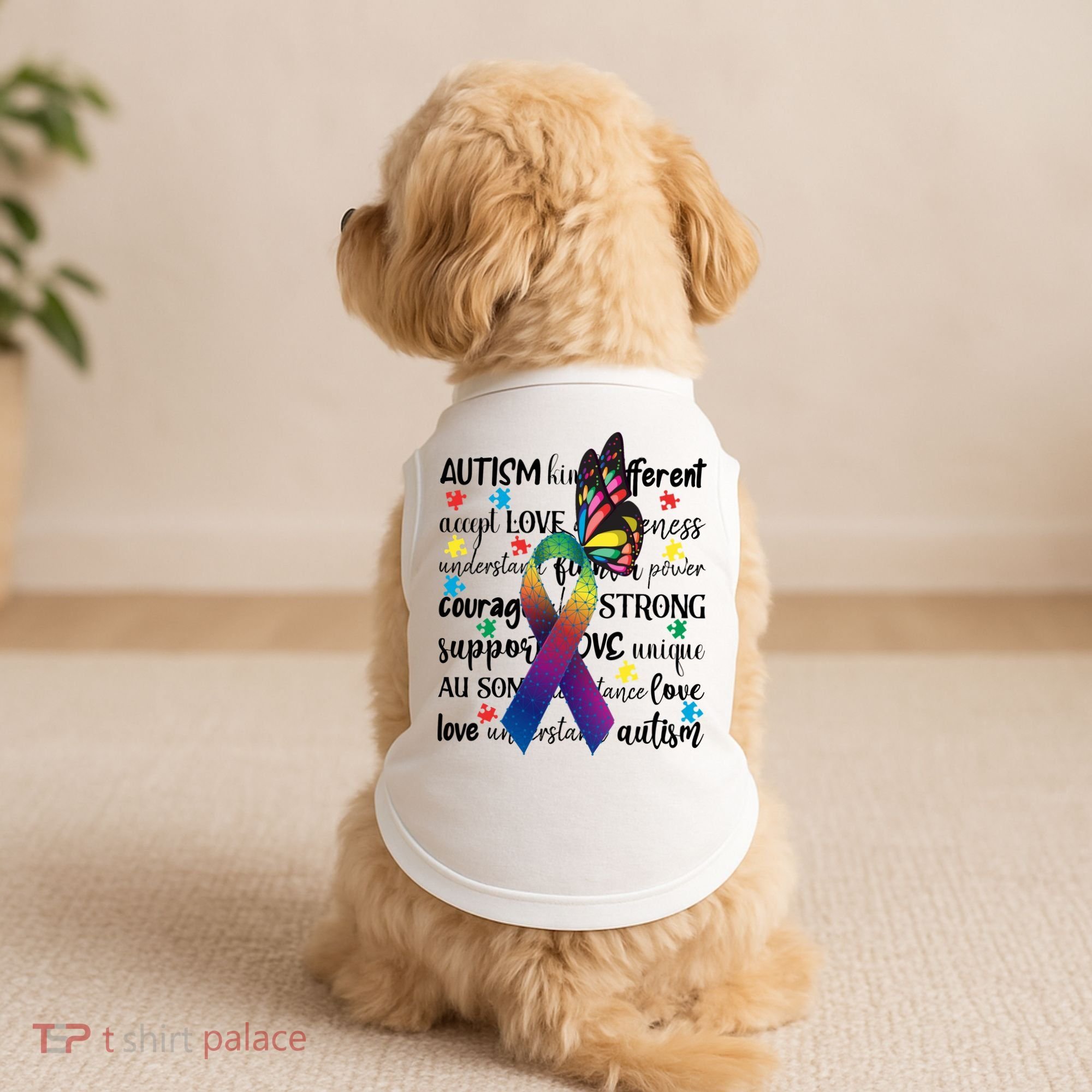 Autism Acceptance Butterfly Different Is Beautiful Doggie Tank