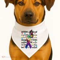 Autism Acceptance Butterfly Different Is Beautiful USA-Made Doggie Bandana thumb 1