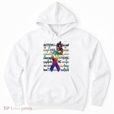 Autism Acceptance Butterfly Different Is Beautiful Hoodie