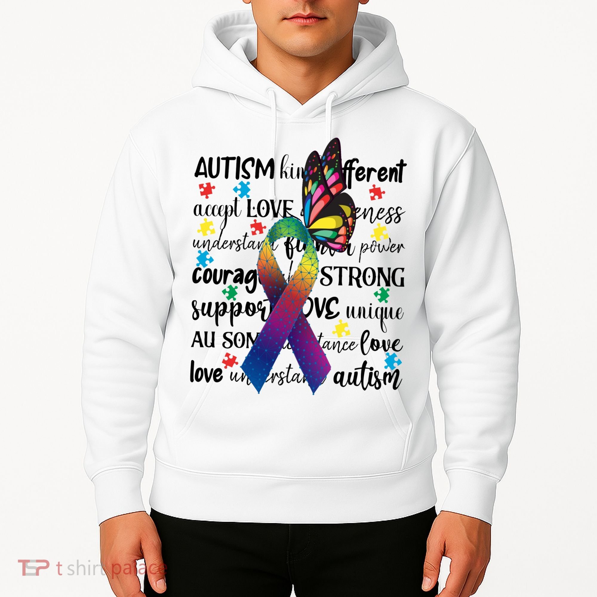 Autism Acceptance Butterfly Different Is Beautiful Hoodie