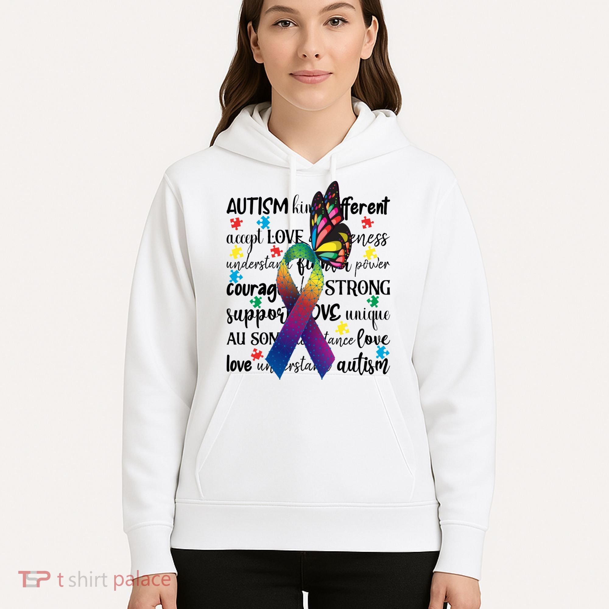 Autism Acceptance Butterfly Different Is Beautiful Hoodie
