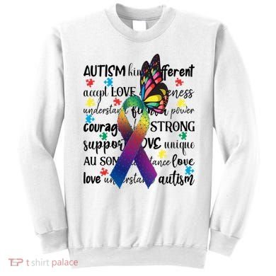 Autism Acceptance Butterfly Different Is Beautiful Sweatshirt