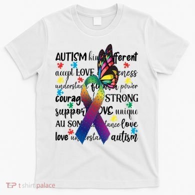 Autism Acceptance Butterfly Different Is Beautiful T-Shirt