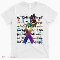 Autism Acceptance Butterfly Different Is Beautiful T-Shirt thumb 0