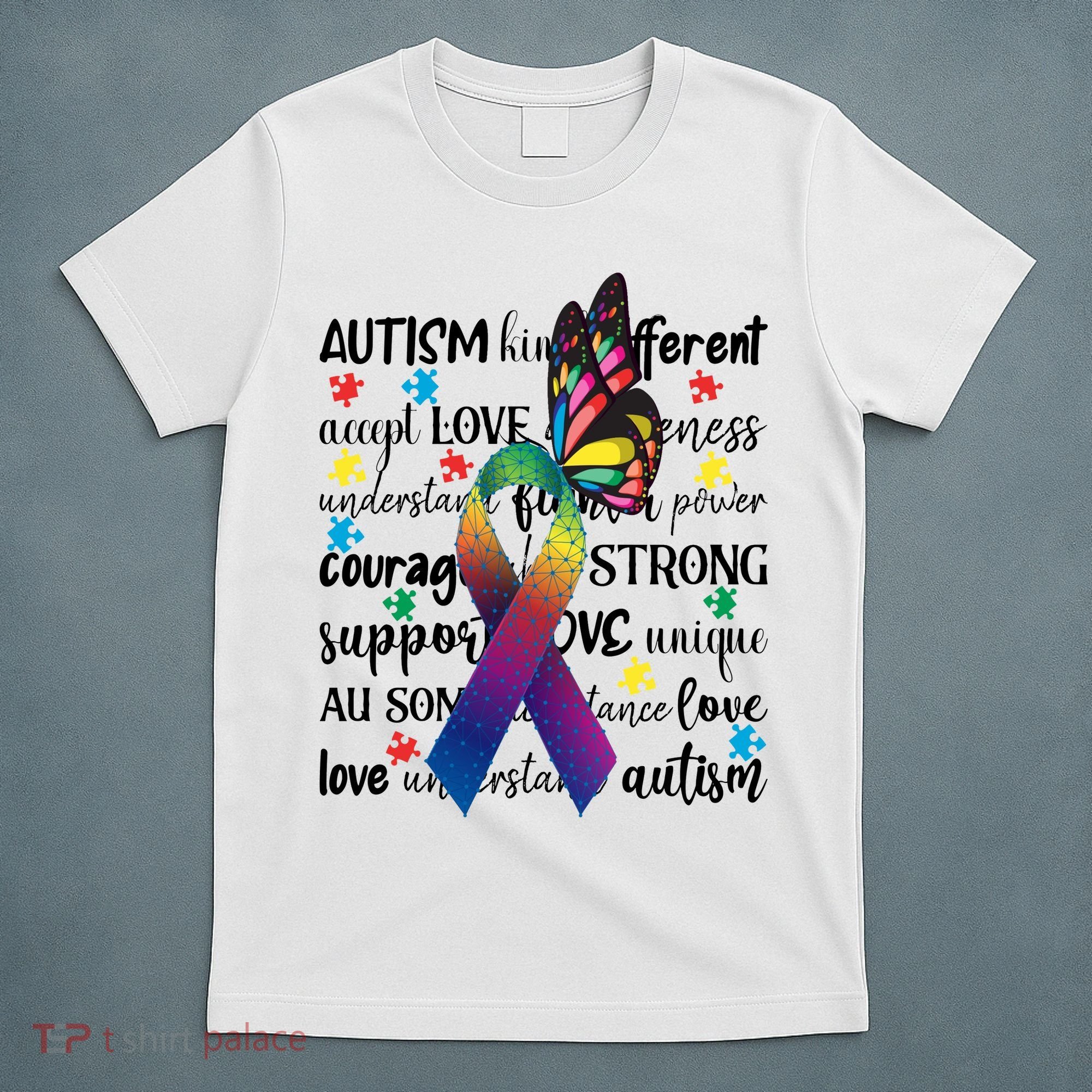 Autism Acceptance Butterfly Different Is Beautiful T-Shirt